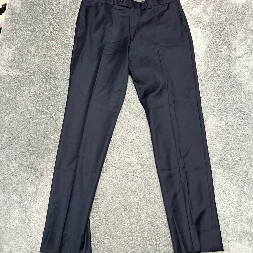 Ted Baker Dress Pants Mens 36 (37x33.5) Jefferson Blue Wool